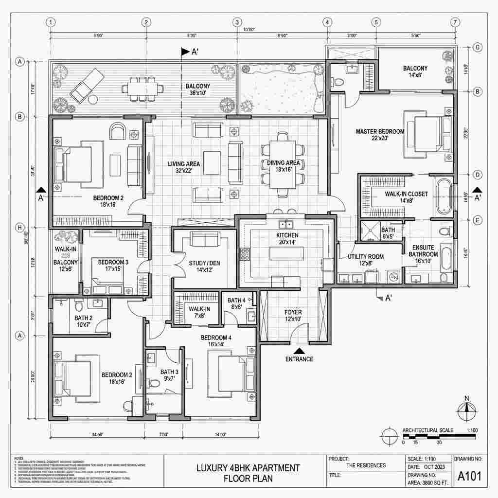 Floor Plan 4BHK